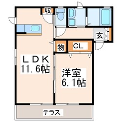 府内古閑 徒歩8分 1階の物件間取画像